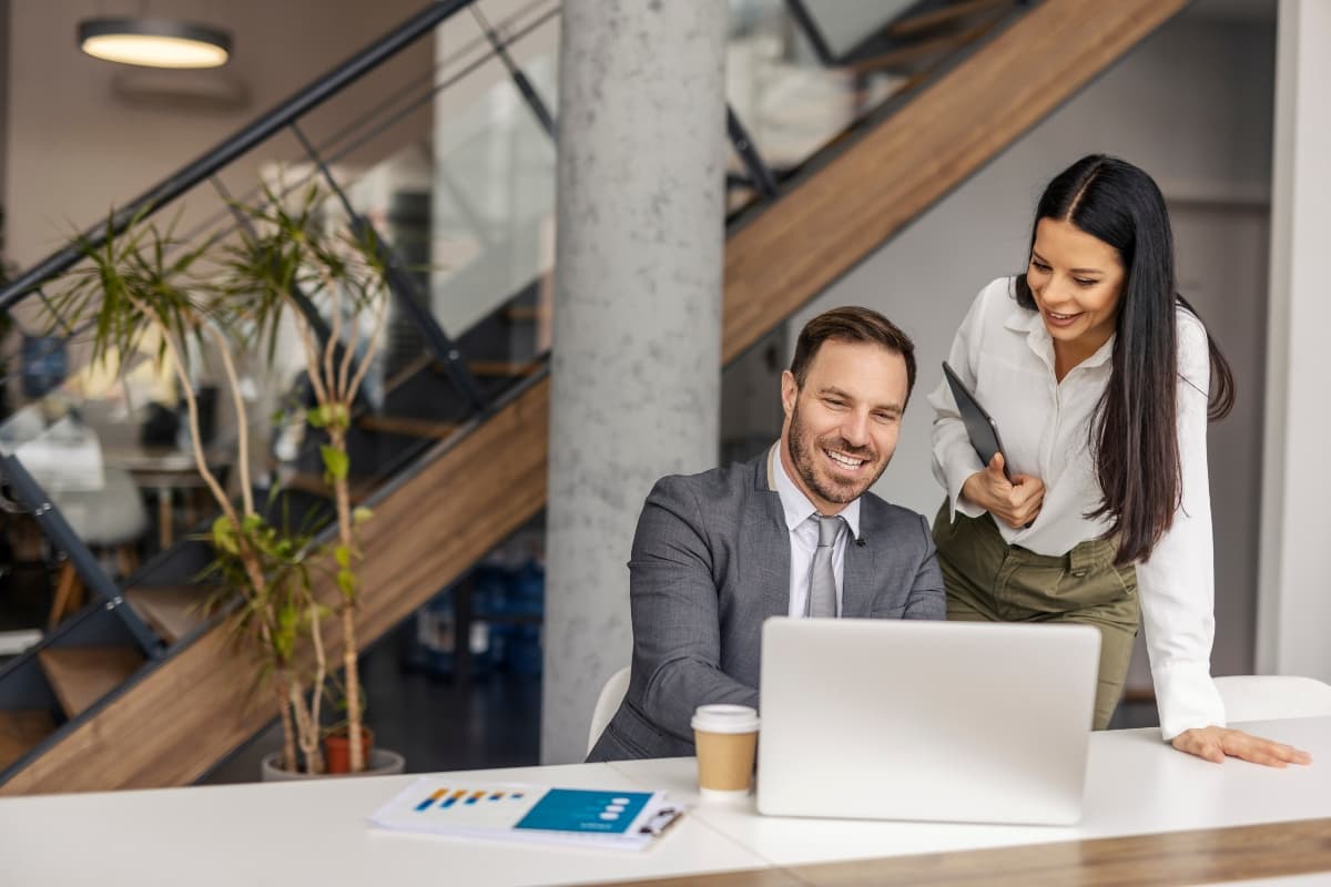 Manager employer laptop